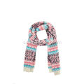 Girl&#39;s Stickad Jacquard Snow Pattern Christmas Scarf